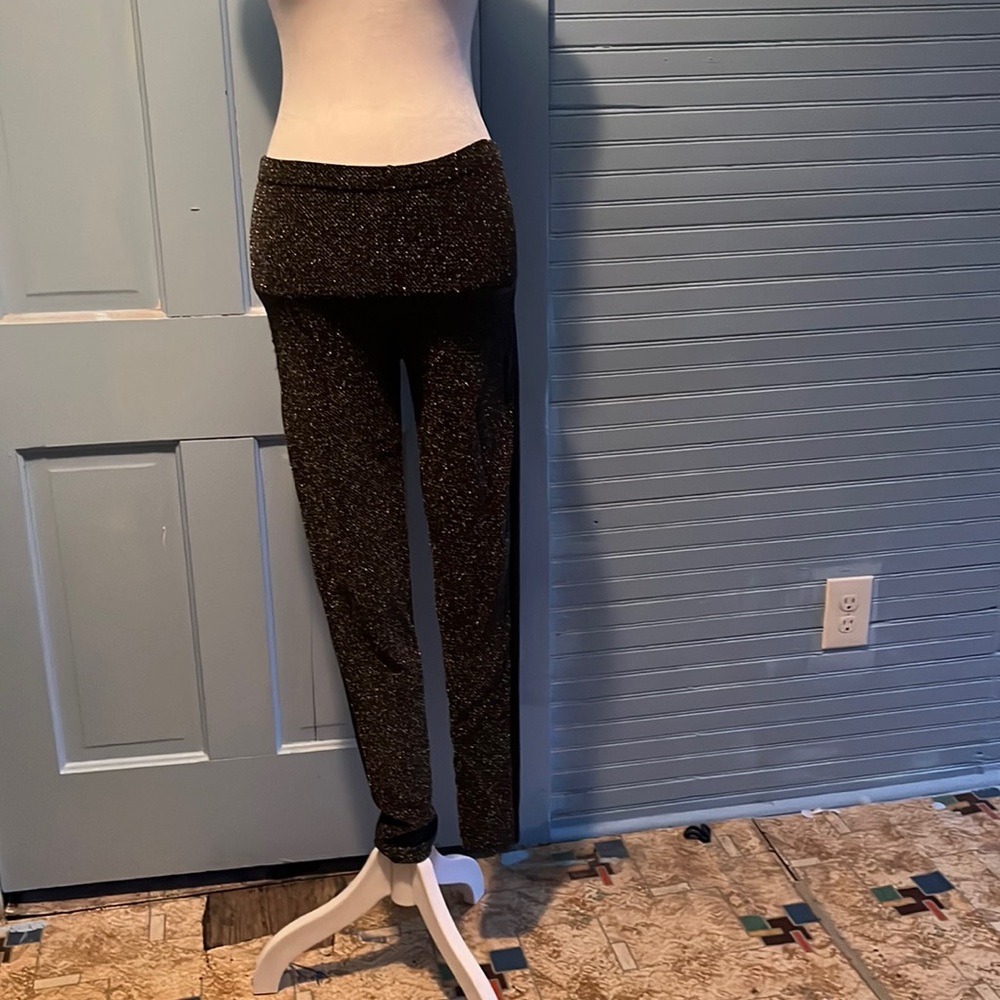 Metal and leather leggings